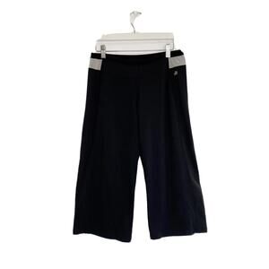 alo Pant CoolFit Yoga Capri Size Medium Black 20" Inseam Wide Leg Air Land Ocean